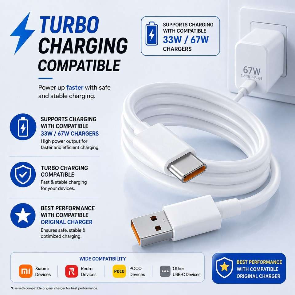 VOOCfiT USB Type C Cable 1.02 m 67W Turbo Charge - Image 6