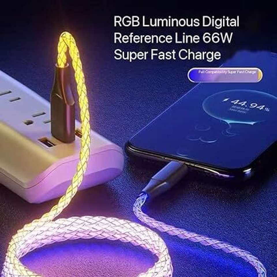 BASS BLING USB Type C Cable 6A 0.9m Aluminum Braided RGB - Image 8