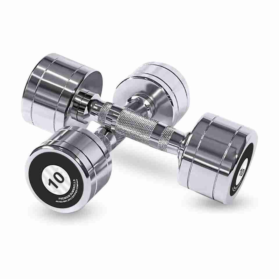 RAWFIT Steel Chrome Dumbbells 10 kg - Image 6
