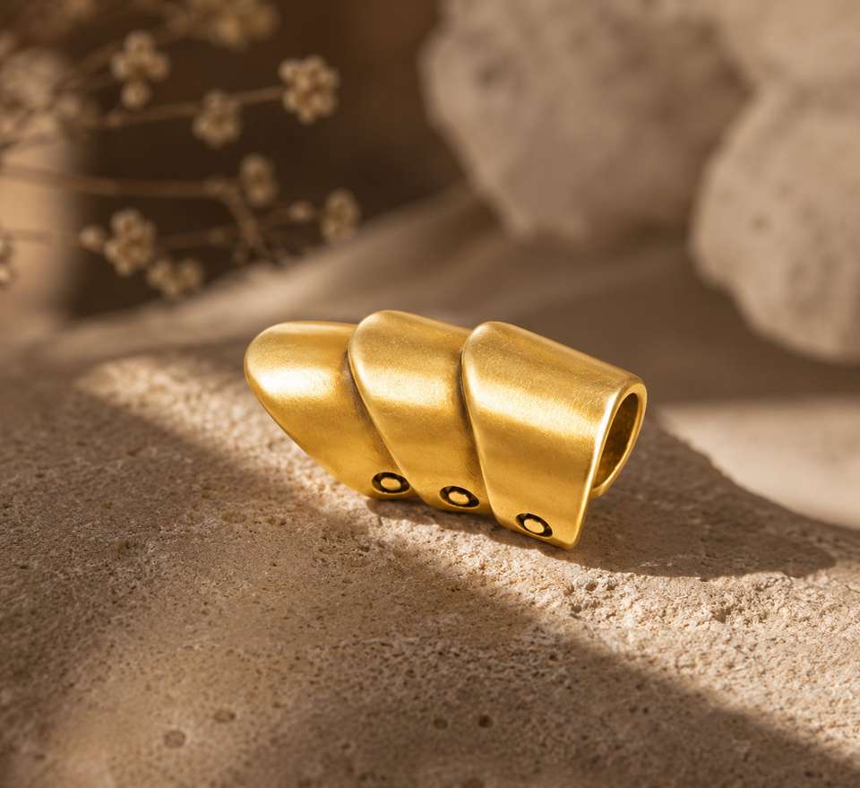 PEony Golden Triple Layer Ear Cuff - Image 8