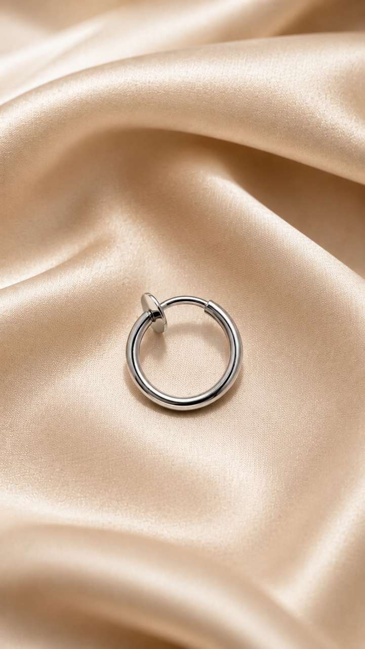 YAMIOZRA Silver Clip-On Hoop Earrings - Image 8