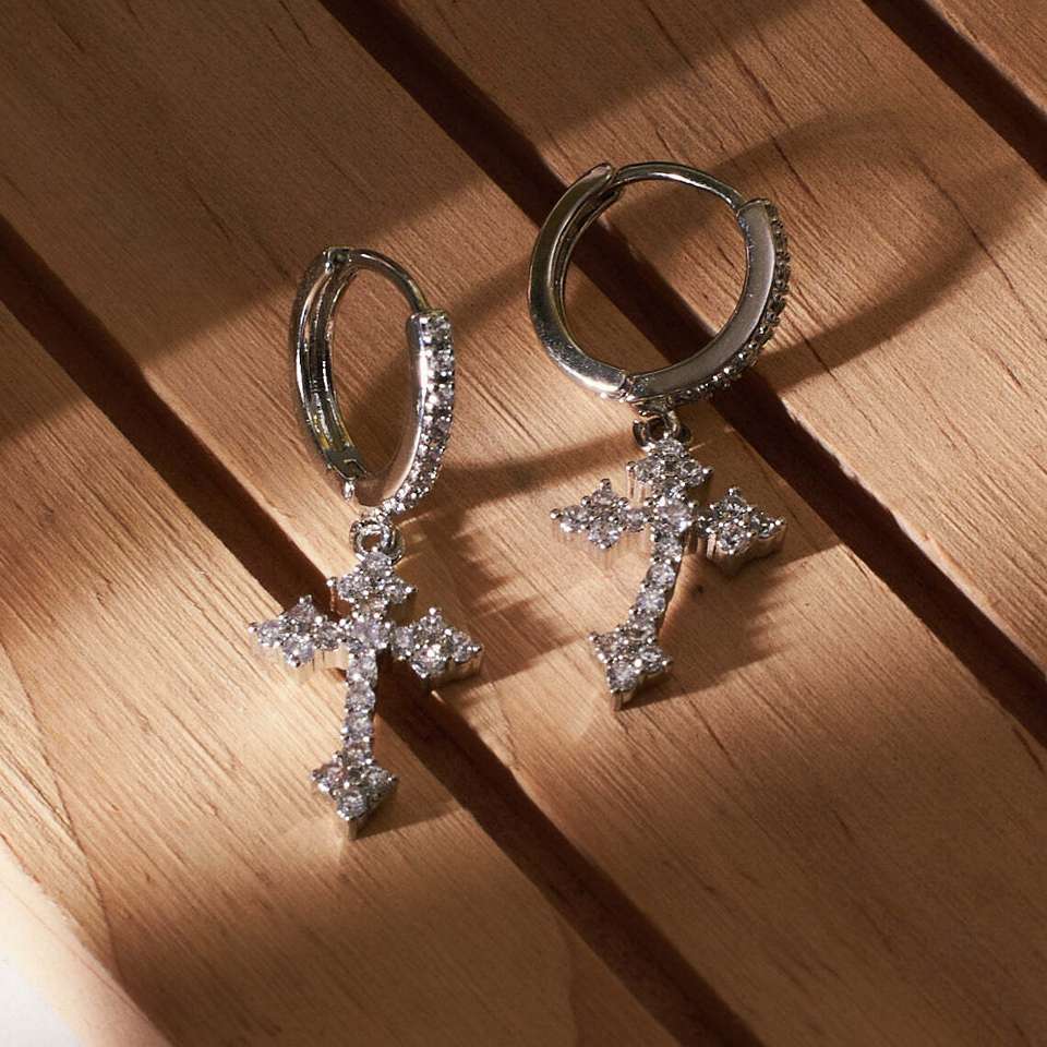 Flipkart.com Salty Alpha Celestial Cross Earrings for Men & Boys - Image 10