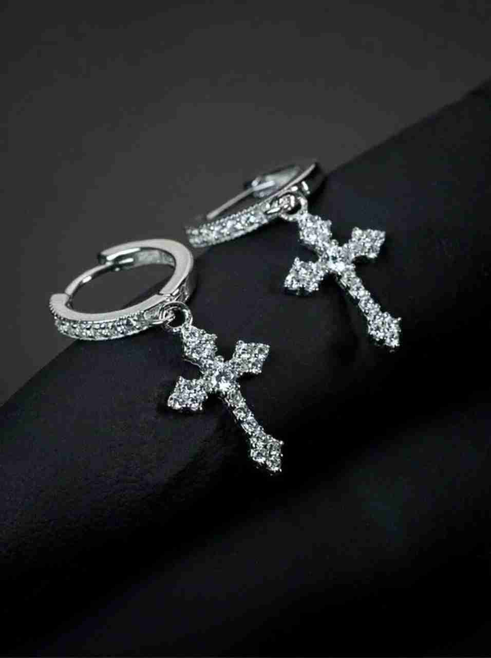 Flipkart.com Salty Alpha Celestial Cross Earrings for Men & Boys - Image 7