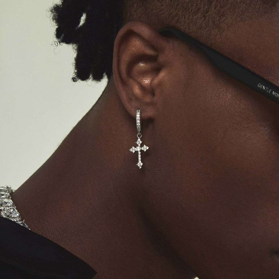 Flipkart.com Salty Alpha Celestial Cross Earrings for Men & Boys - Image 8