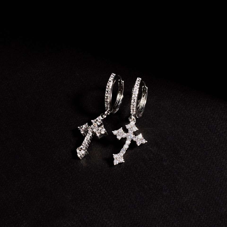 Flipkart.com Salty Alpha Celestial Cross Earrings for Men & Boys - Image 9
