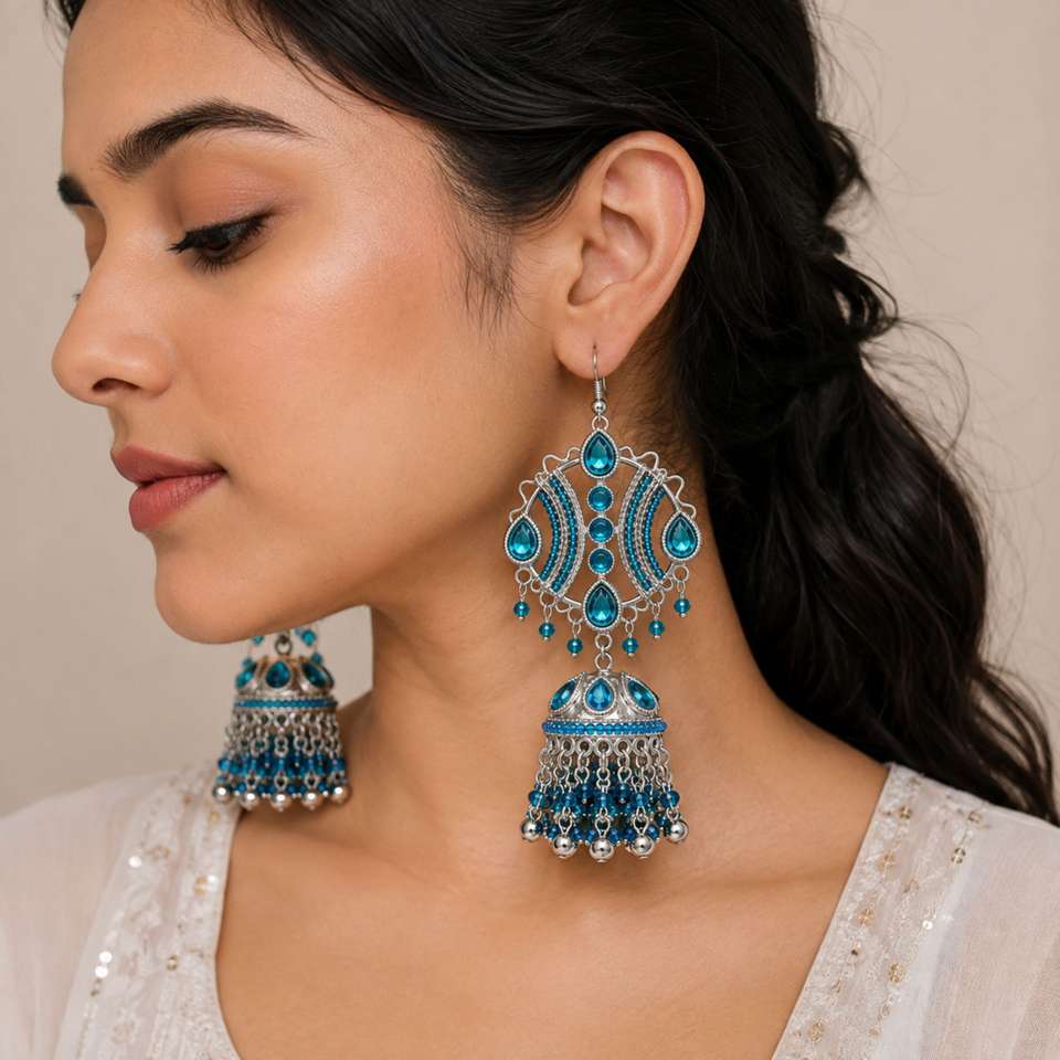 UnfoldSelf Trendy Mehru Maula Earrings - Image 6