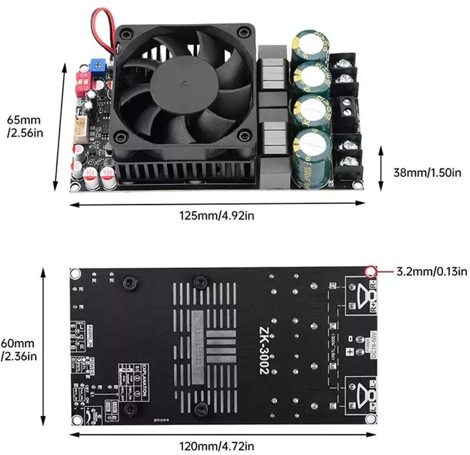 IOTaudios TPA3255 2.0 Digital Power Amplifier Board 300W+300W - Image 6