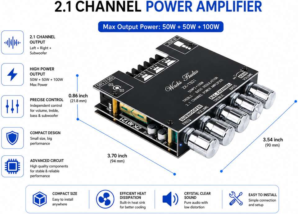Amplifex ZK-TB21 TPA3116D2 Amplifier - Image 8
