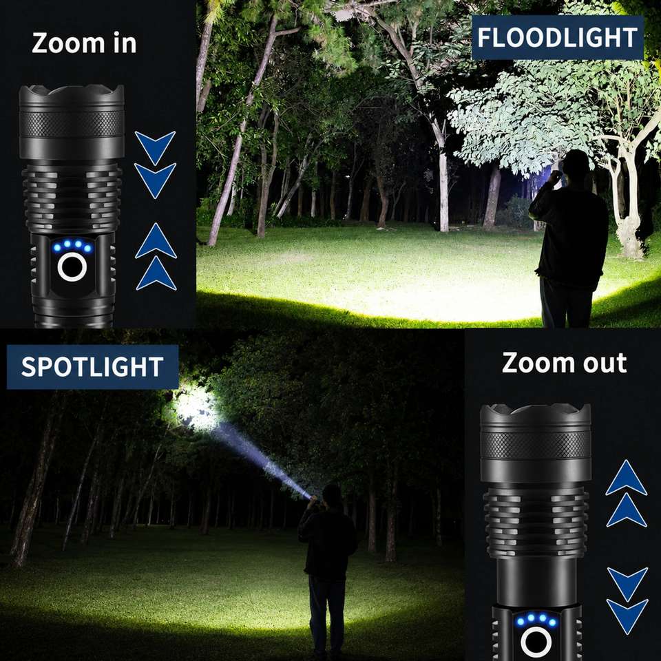 EPONYMOUS M376 Zoomable LED Long Range Torch Black - Image 8