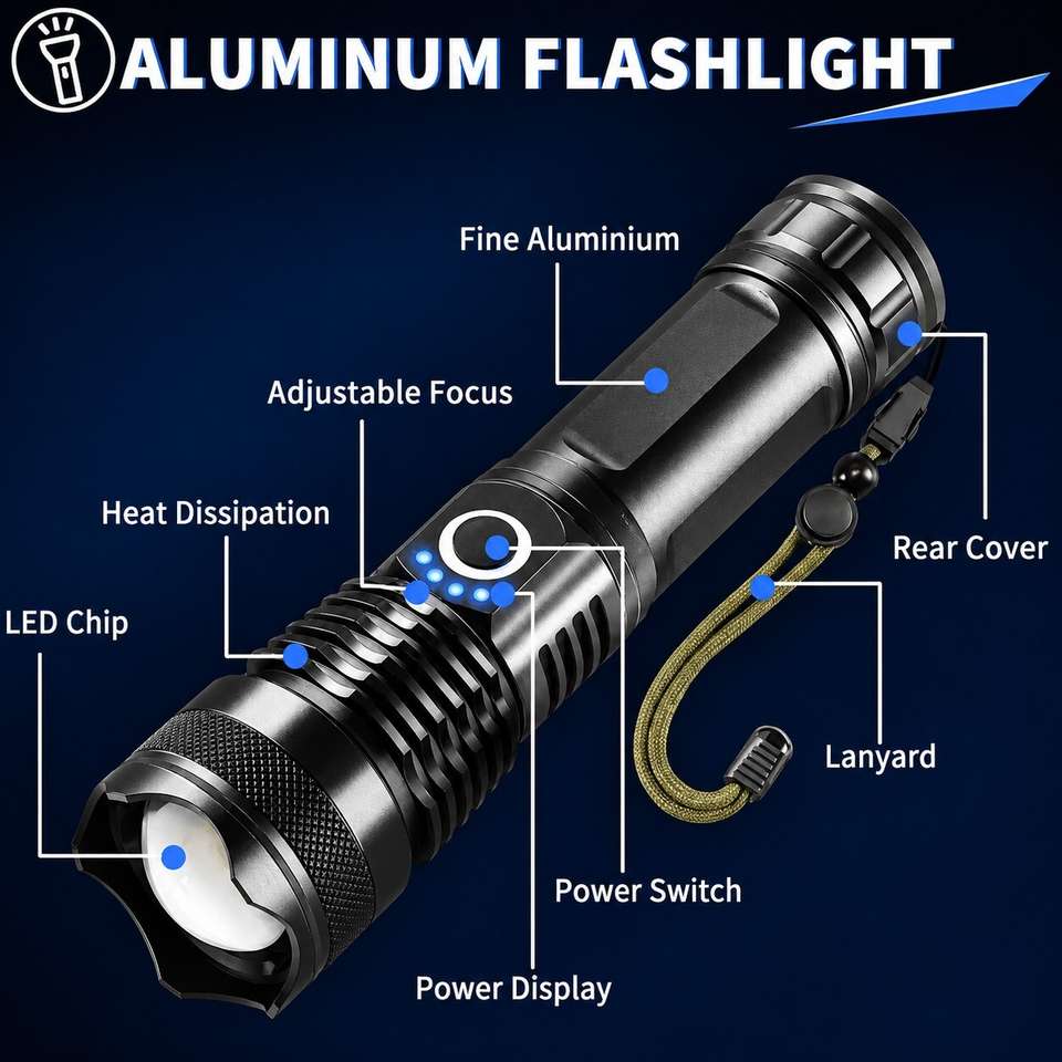 HYMASA M983 Metal Led Light 1000M - Image 9