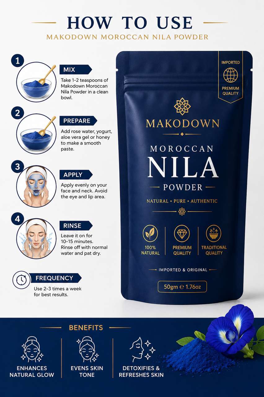 Makodown Moroccan Nila Powder Clay Mask 50g - Image 6