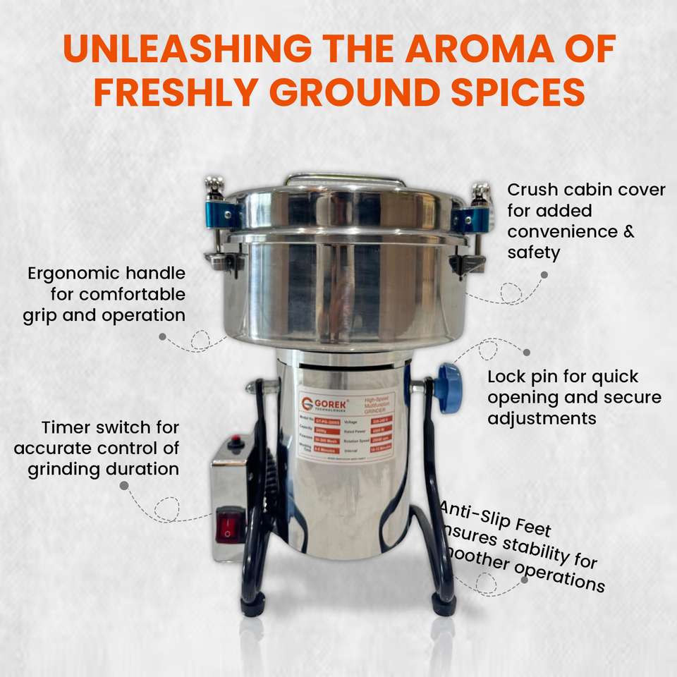 gorek technologies Masala Grinder Machine | 3000g Capacity | 3000...more - Image 9