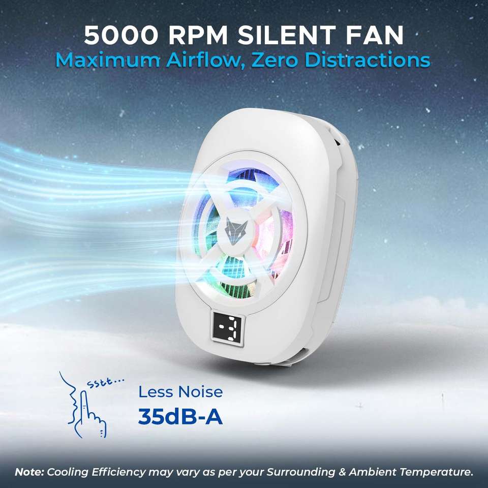 EVOFOX Hailstone S RGB Mobile Cooler (White) - Image 9