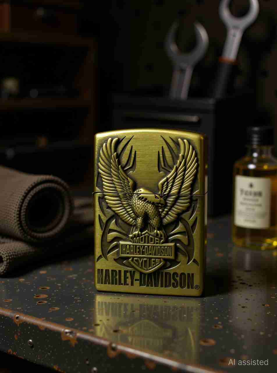VIOVI Gold Harley Davidson Refillable Zippo - Image 7