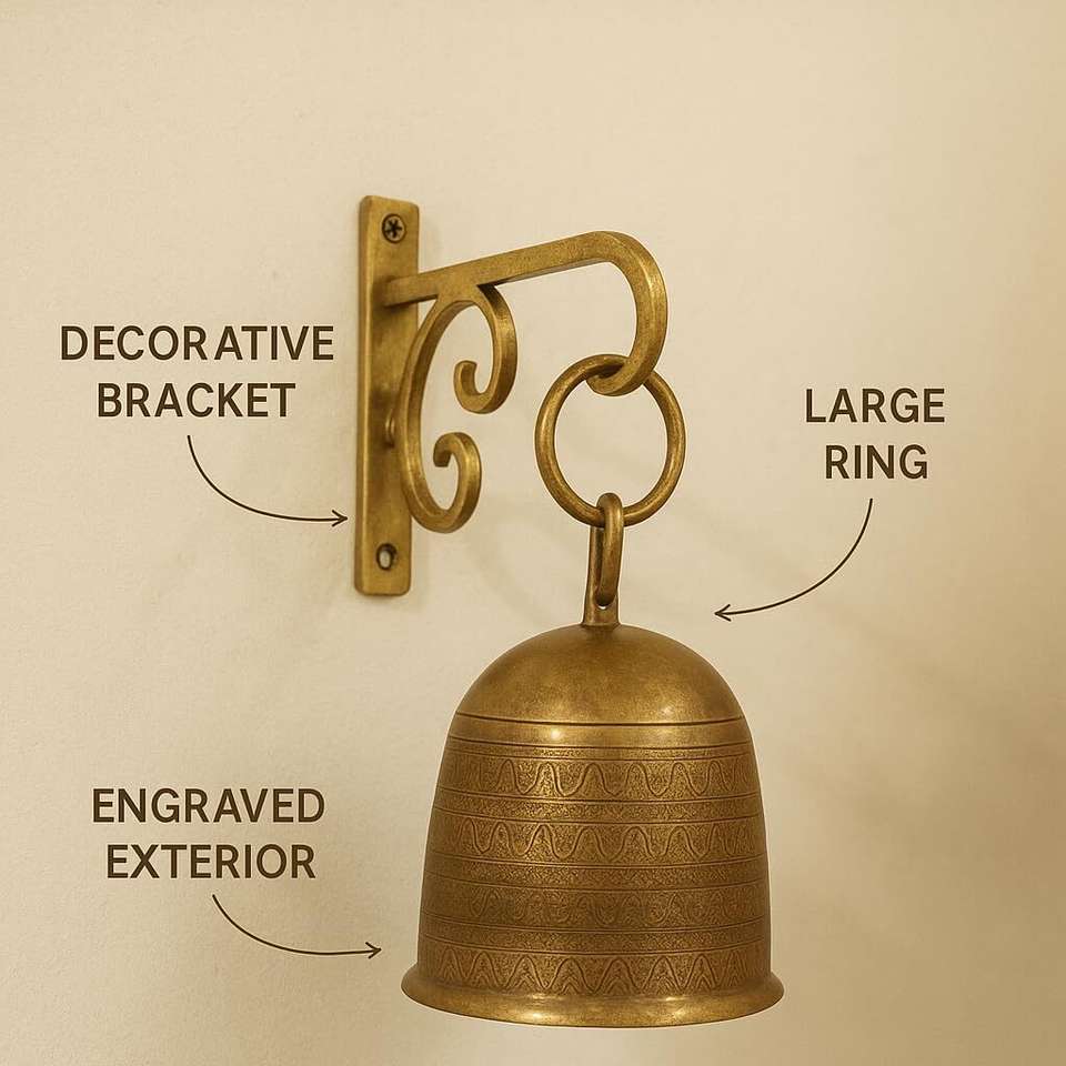Little Extra Hanging Brass Decorative Bell with Hook - Image 9