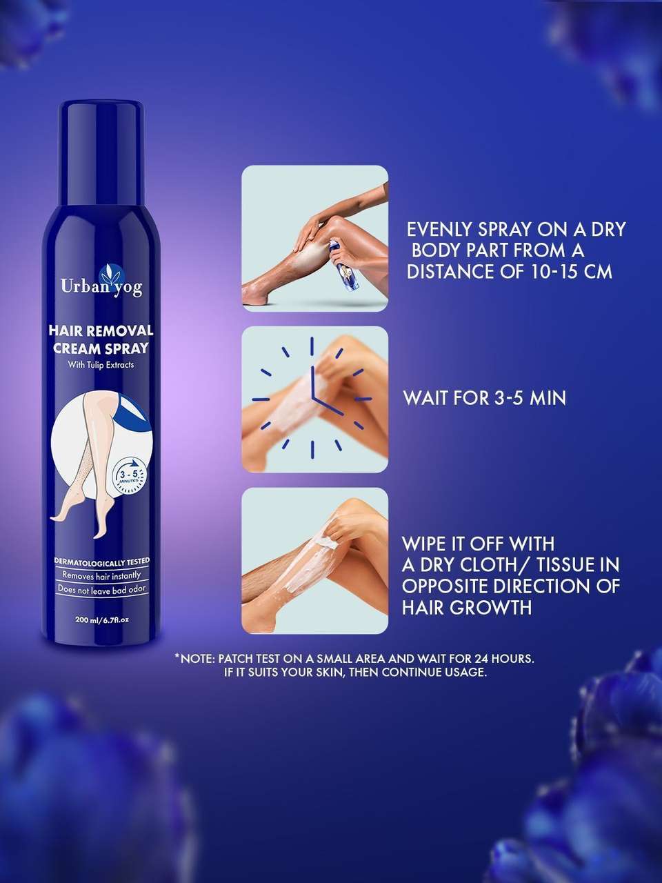 URBANYOG Hair Removal Cream Spray 200ml - Image 9