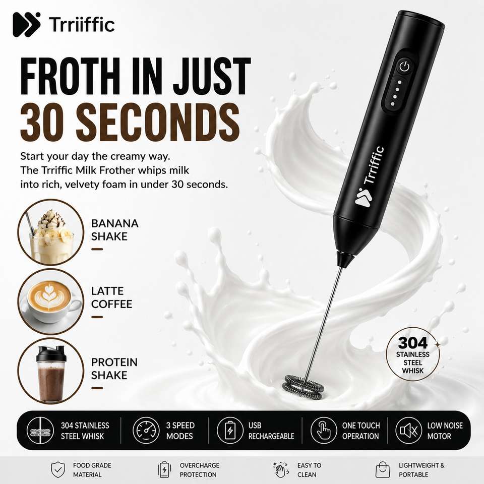 Trriffic 50W Black Hand Blender, Electric Whisk - Image 8