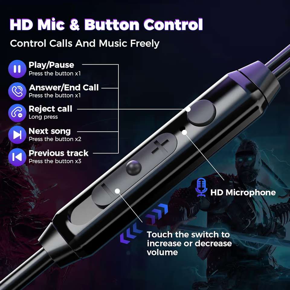 mianix G10 Wired Headset Black On Ear - Image 9