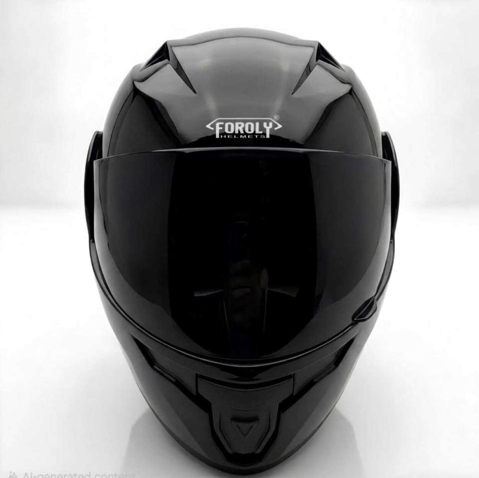 FOROLY Raven ABS Material Spoiler Black Visor Motorbike Helmet - Image 7