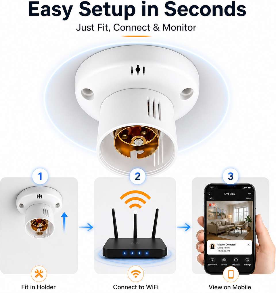 KIFEBITE WiFi 1080P Spy Bulb Camera - Image 9