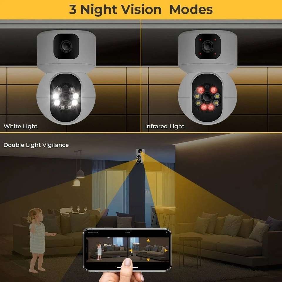 OSQD 5+5MP FHD WiFi Dual Lens CCTV Camera PTZ - Image 9