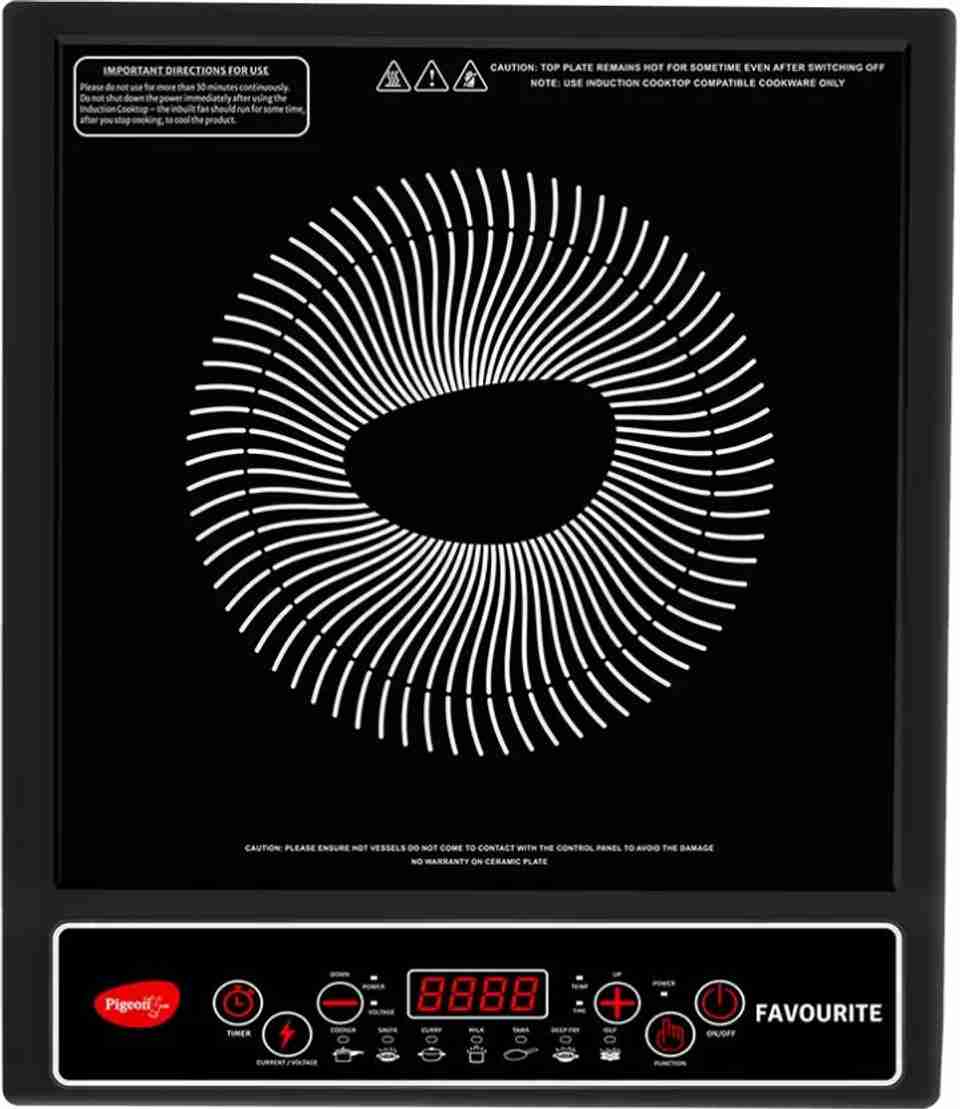Pigeon 1800 W Induction Cooktop Push Button (Black, Favourite) - Image 9