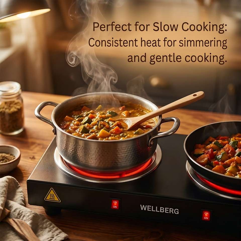 Wellberg Portable Double Coil Camping Stove 2000W - 2 Burner - Image 7