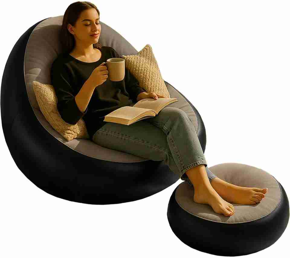 ReTvox 2 Seater Brown PVC Inflatable Sofa - Image 5