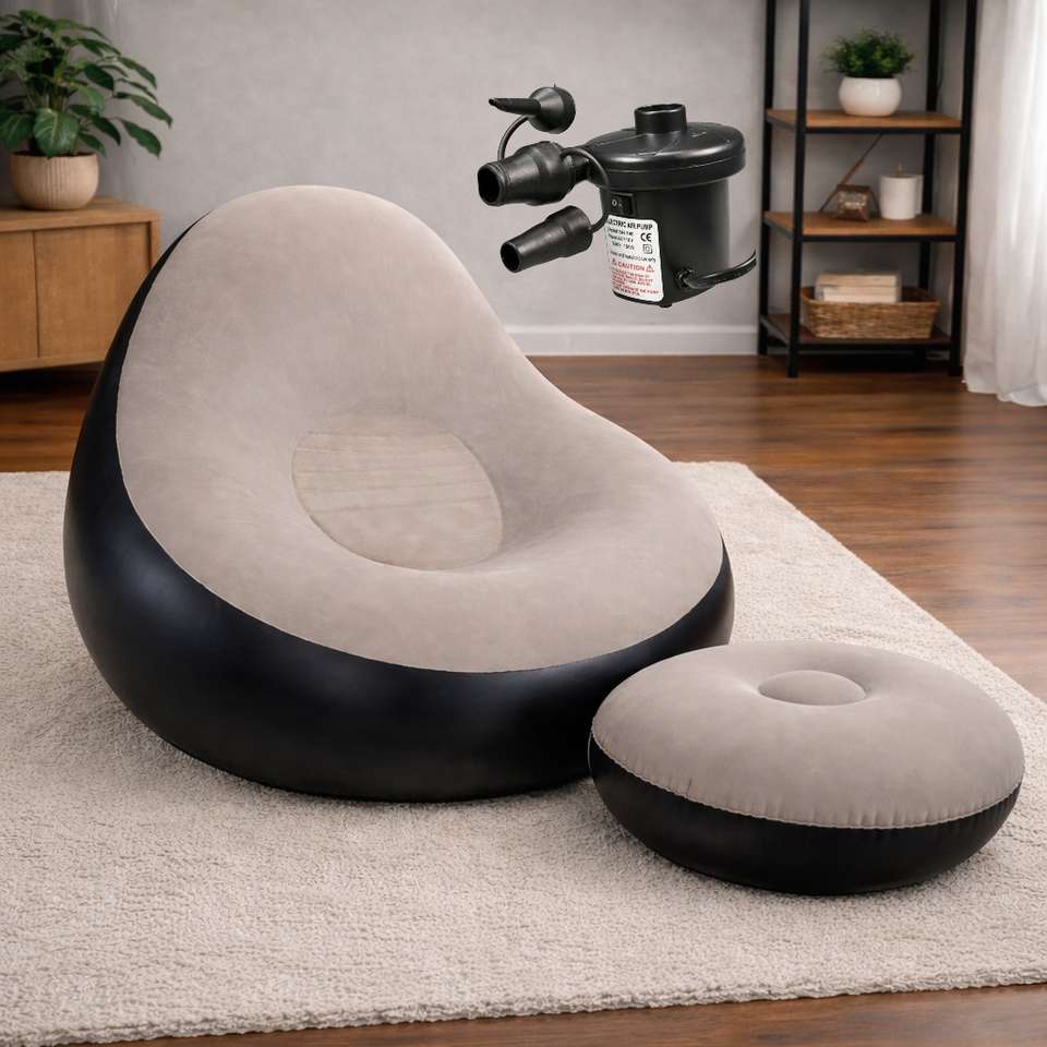ReTvox 2 Seater Brown PVC Inflatable Sofa - Image 8