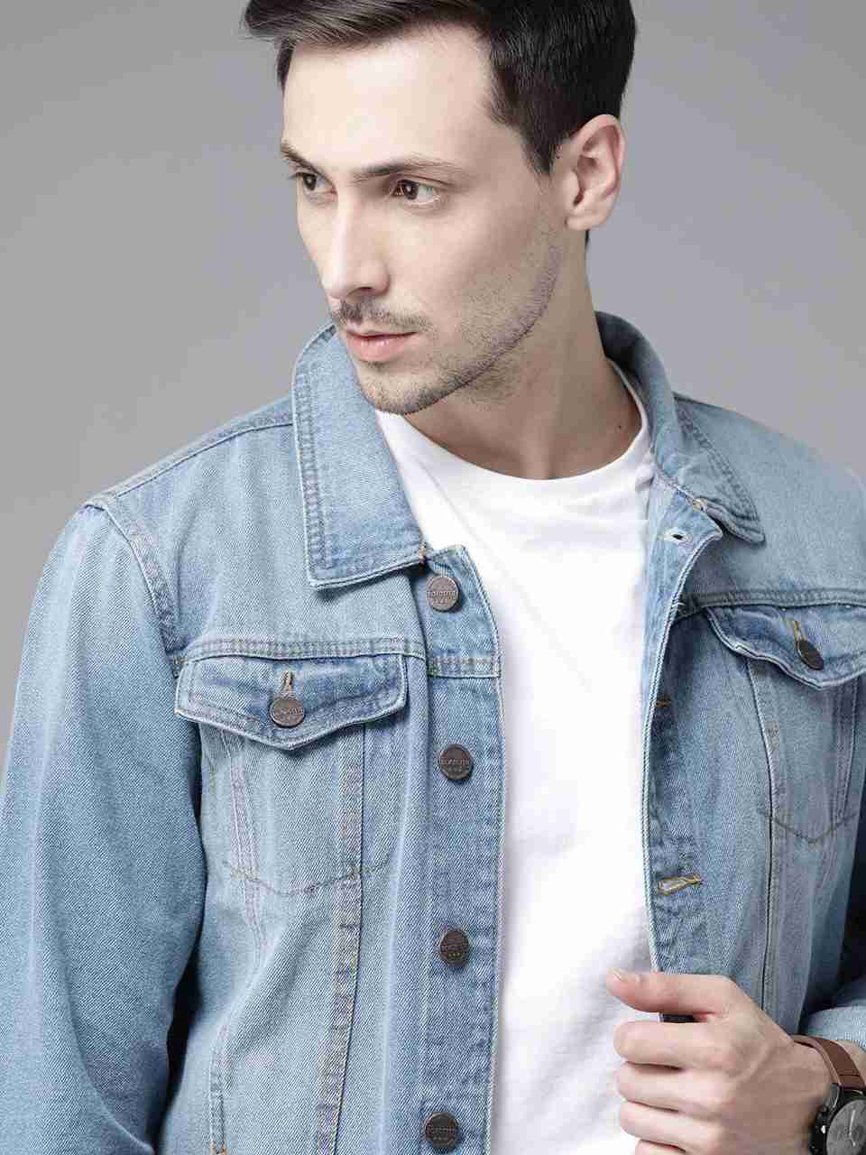 Roadster Men Washed Denim Jacket Blue - Image 6