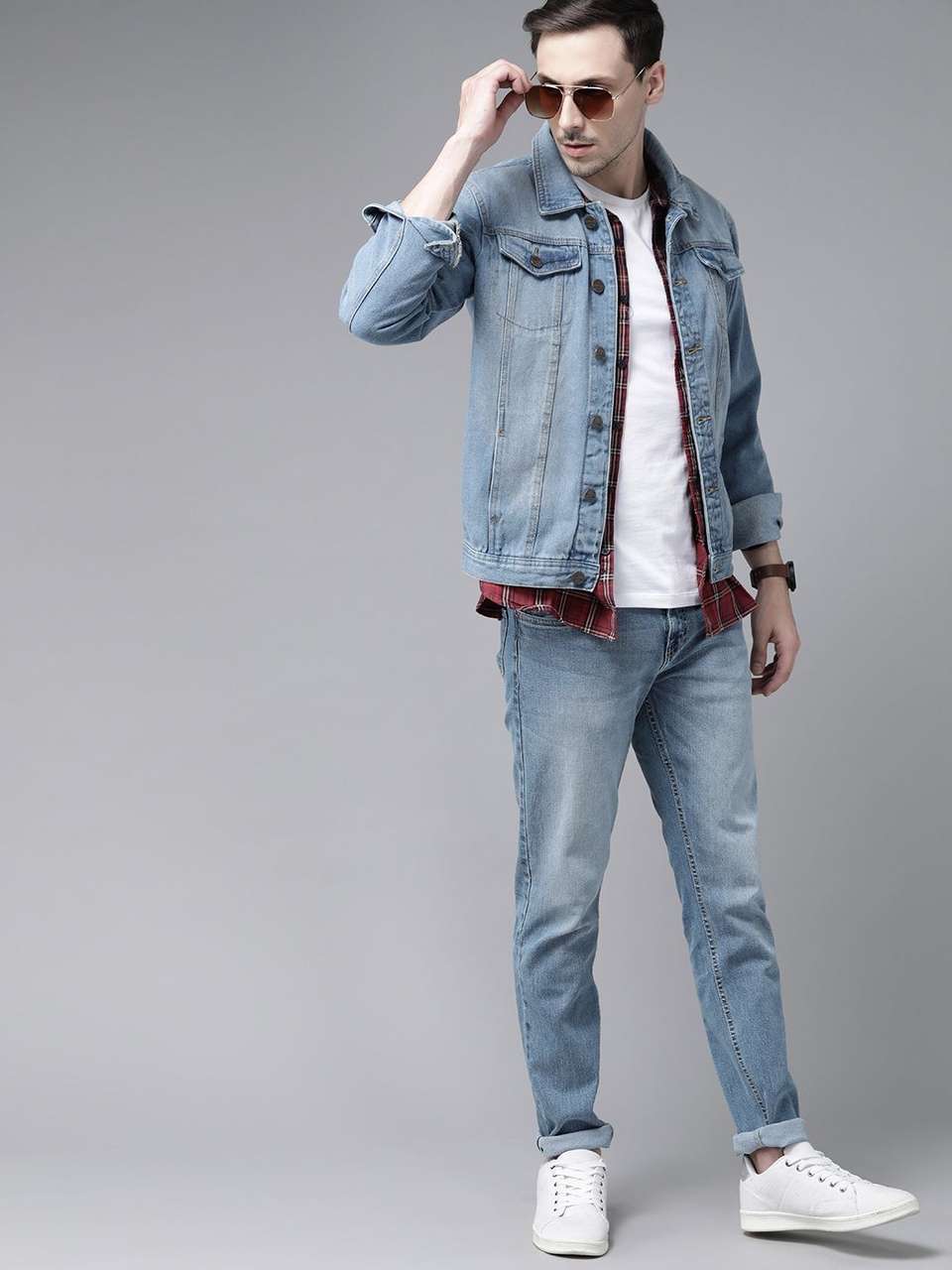 Roadster Men Washed Denim Jacket Blue - Image 9