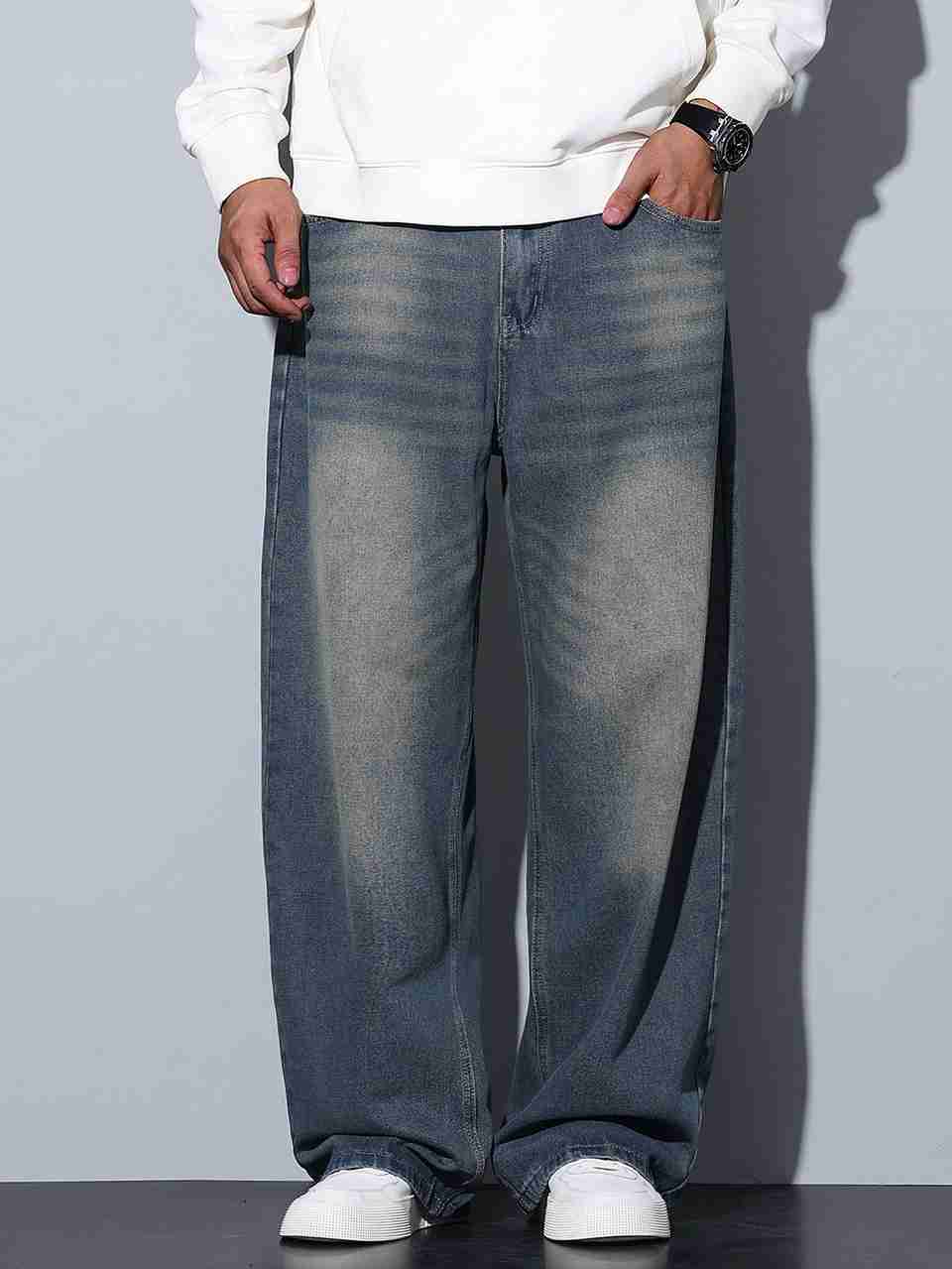 Sky Collection Men Loose Fit Mid Rise Blue Jeans - Image 8
