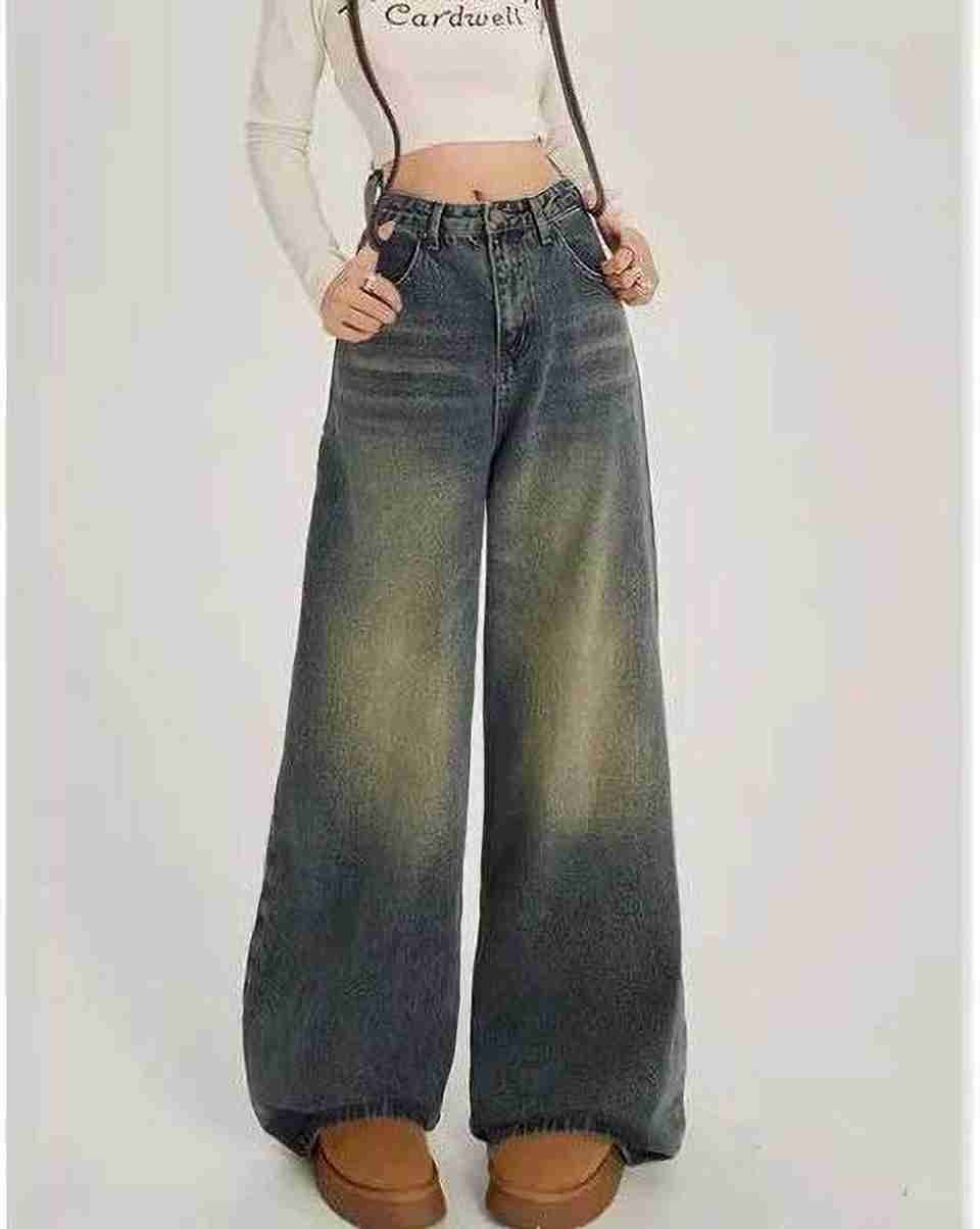 Zuya Women Wide Leg High Rise Blue Jeans - Image 7