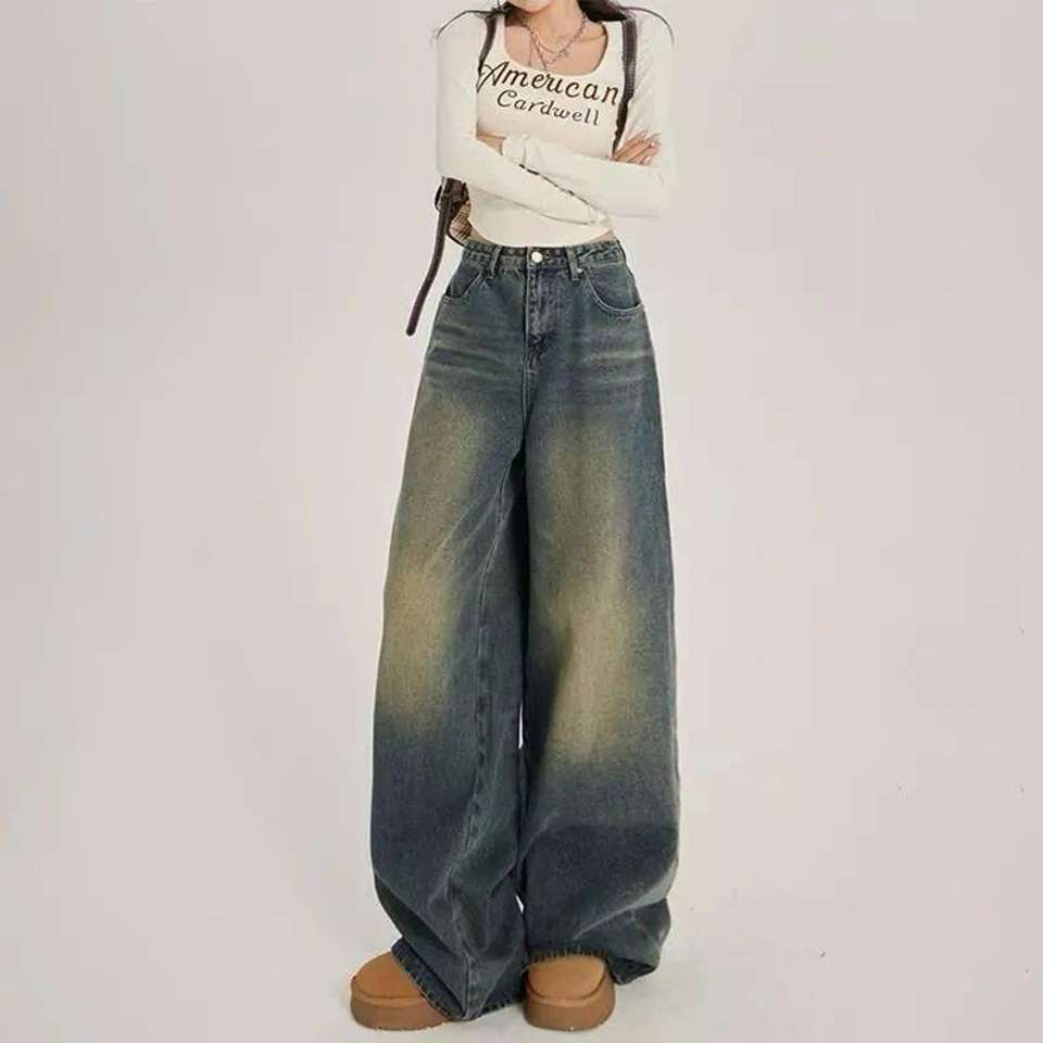 Zuya Women Wide Leg High Rise Blue Jeans - Image 8