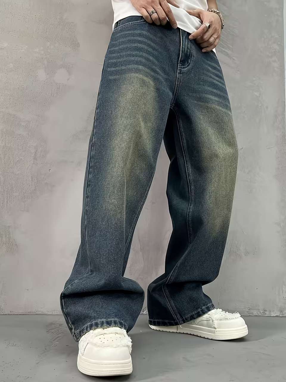 sky collection Men Loose Fit Mid Rise Blue Jeans - Image 8