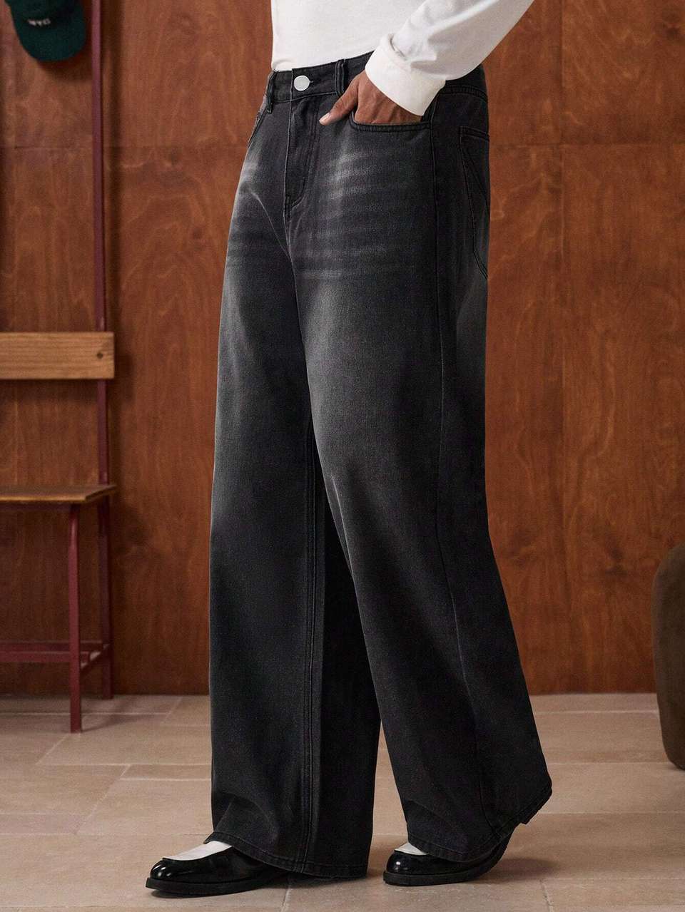 YAMEET Men Loose Fit Mid Rise Black Jeans - Image 8
