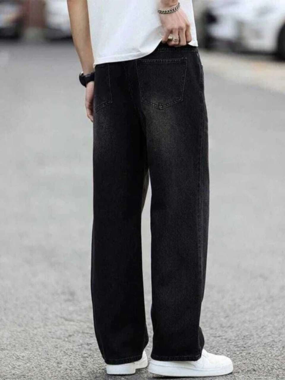BOLD Men Baggy Fit Mid Rise Dark Grey Jeans - Image 7