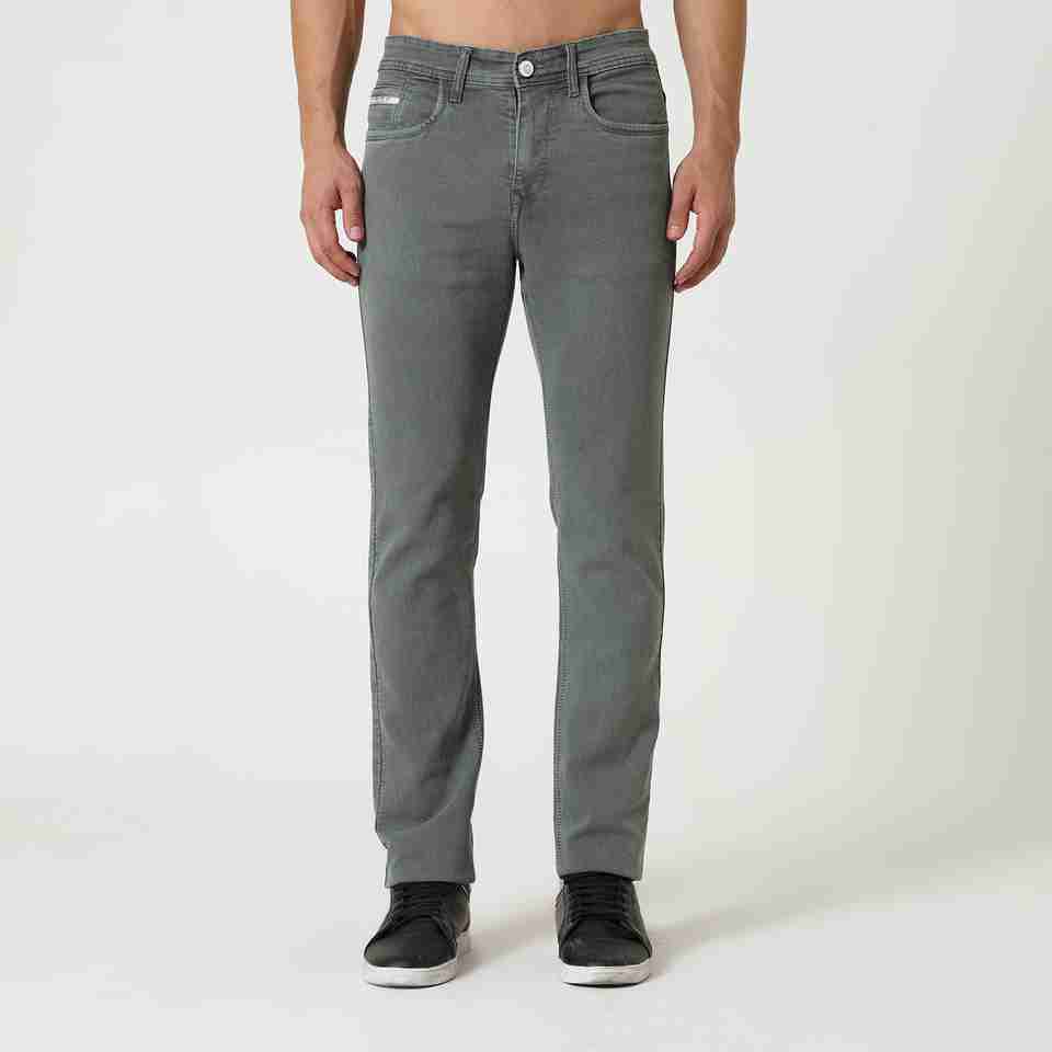 Denim Men Relaxed Fit Mid Rise Light Green Jeans - Image 7