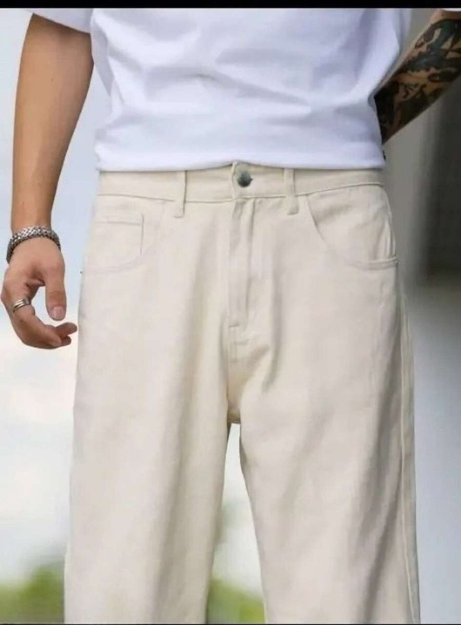 MWFASHION Men Beige Loose Fit High Rise Jeans - Image 6