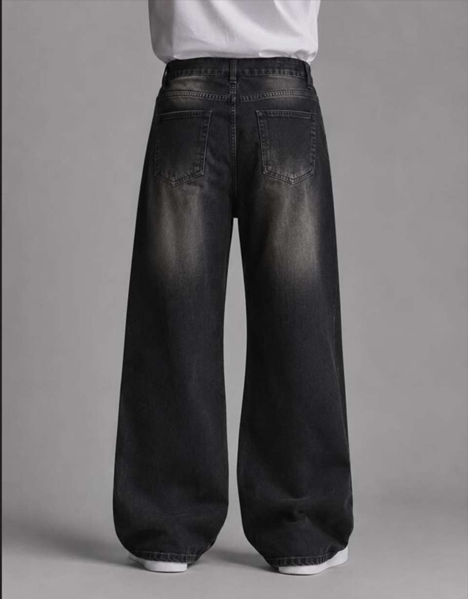 Veliume Men Black Wide Leg Mid Rise Jeans - Image 5