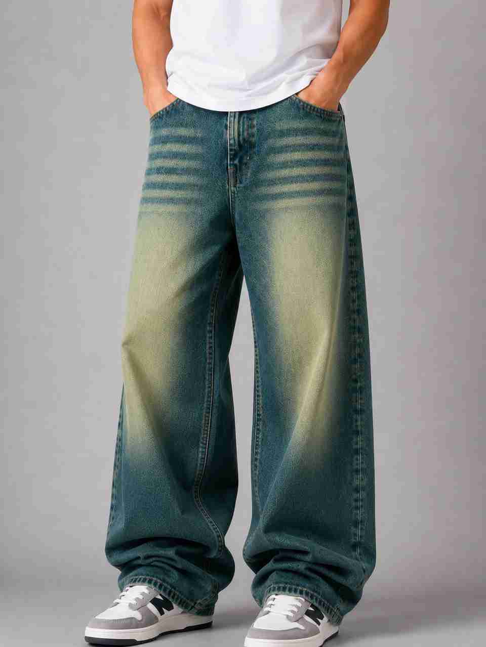 shilppcloset Men Wide Leg Mid Rise Multicolor Jeans - Image 5