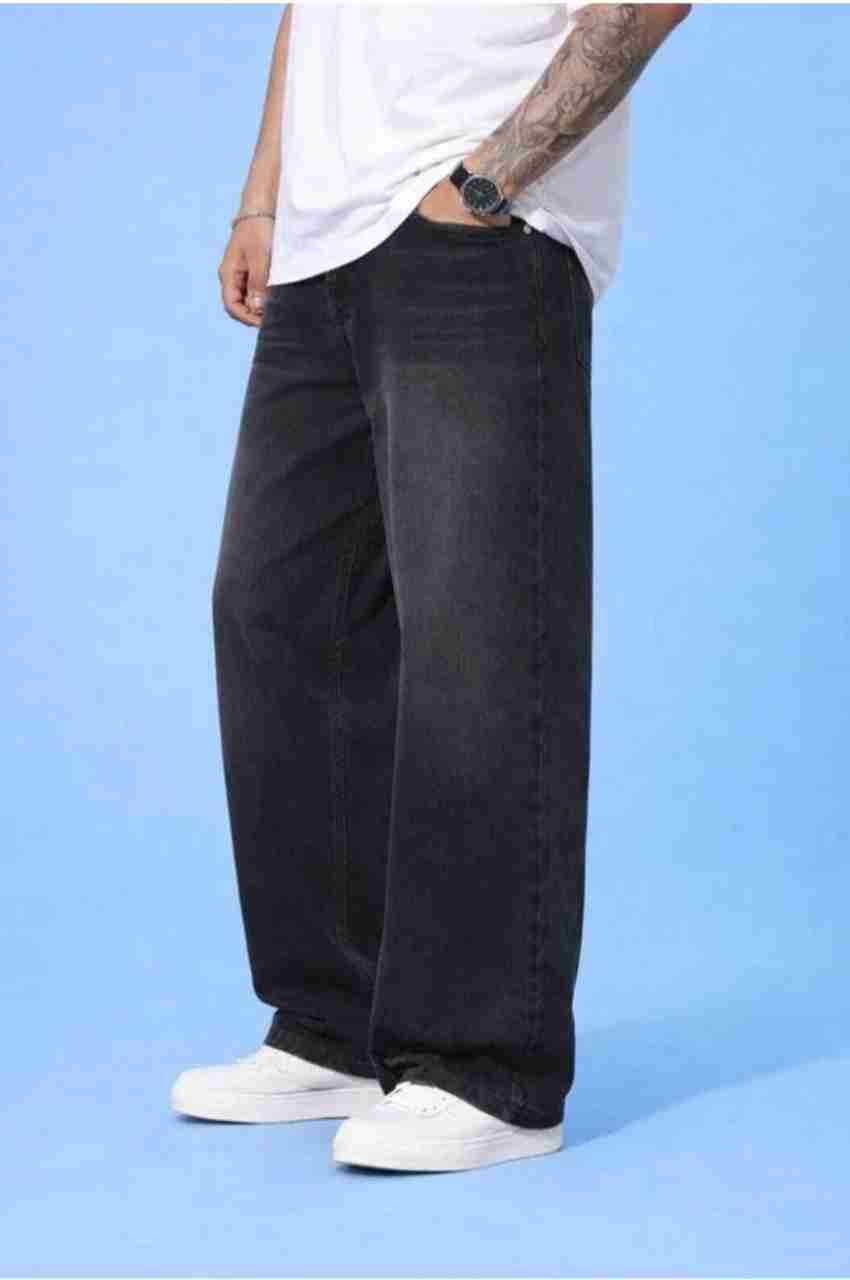 RKDENIM Men Wide Leg Mid Rise Dark Grey Jeans - Image 5