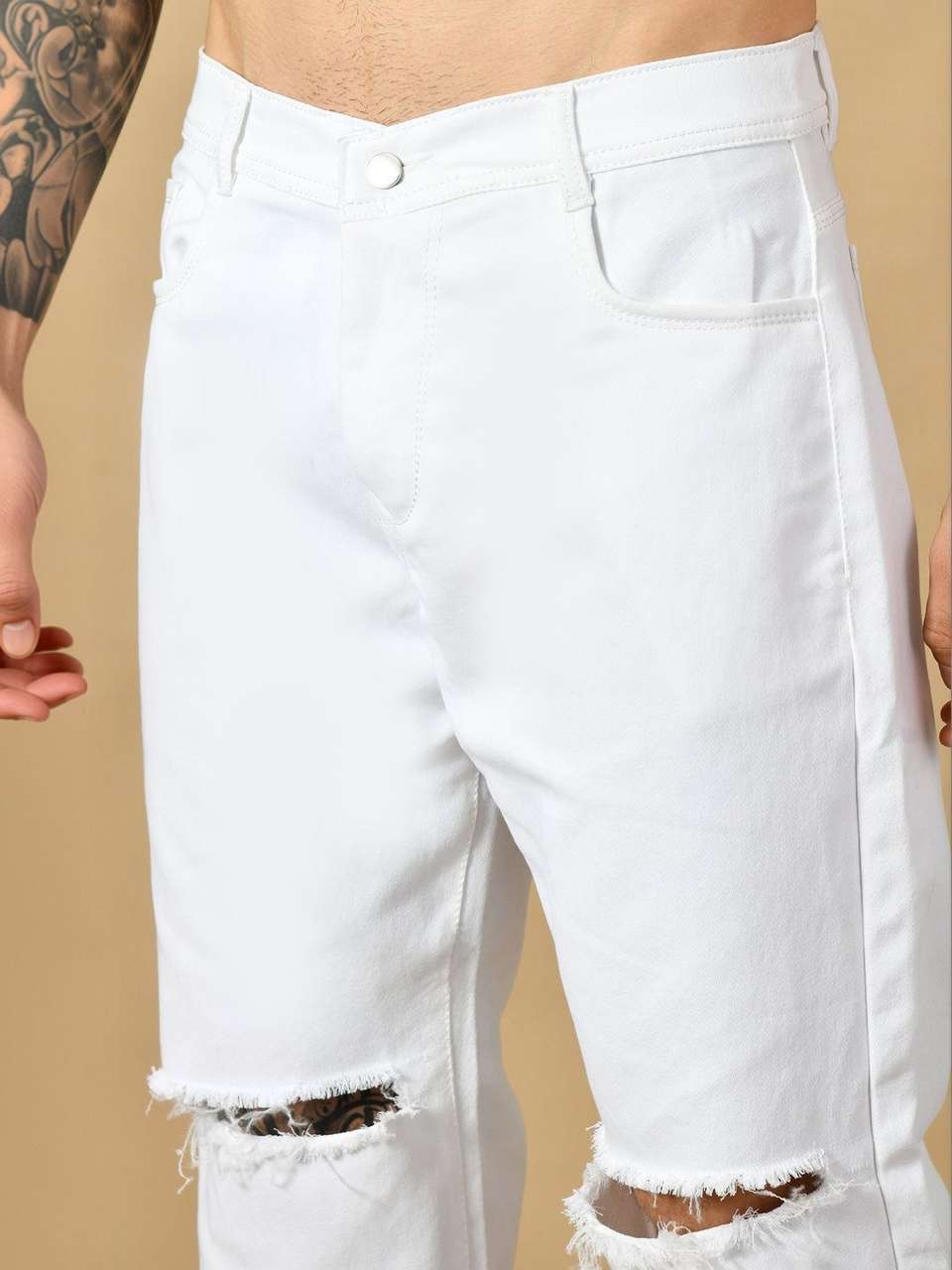 R.Code Men White Mid Rise Jeans - Image 8