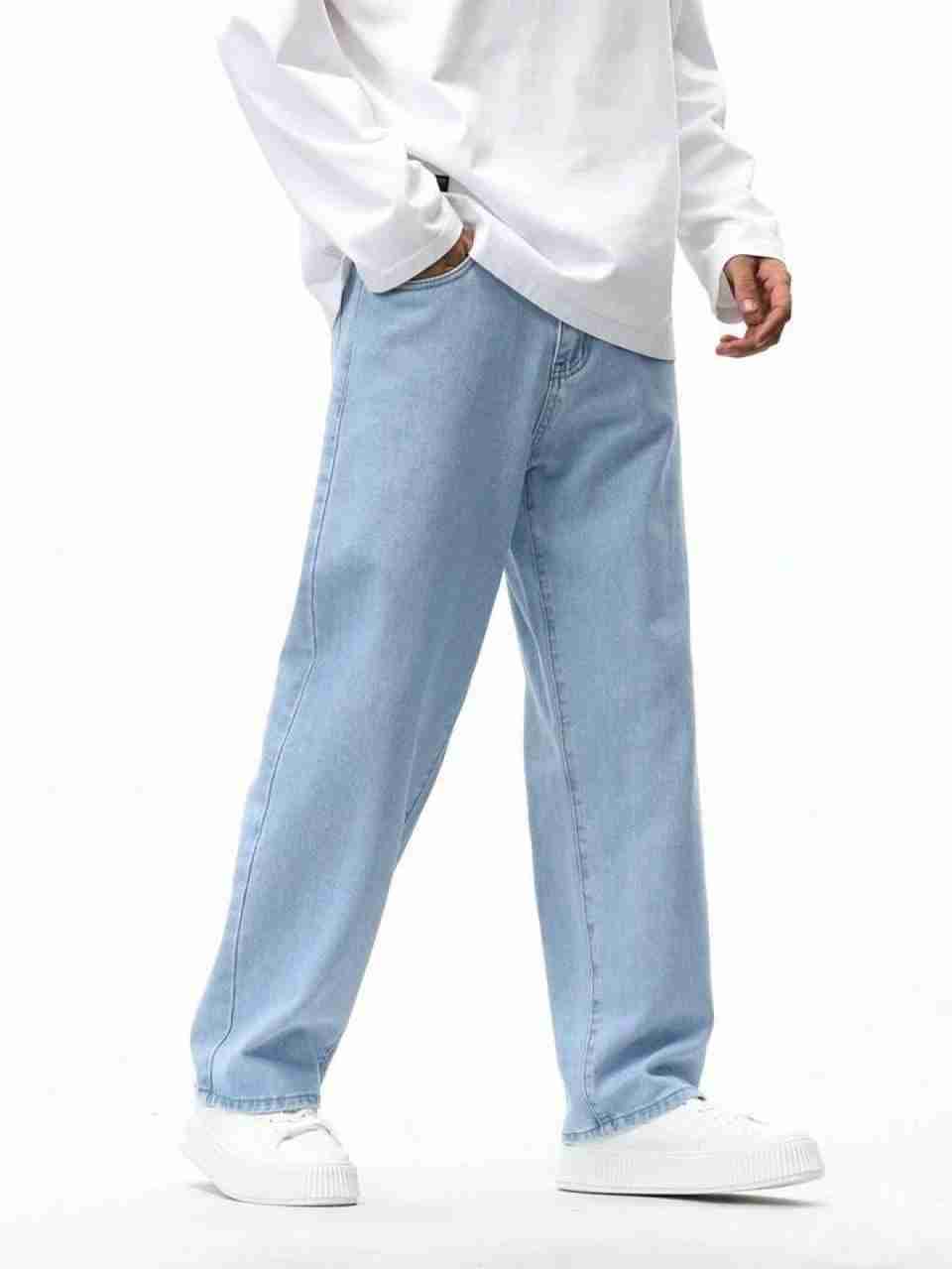 HITBULL Men Straight Fit Mid Rise Light Blue Jeans - Image 7