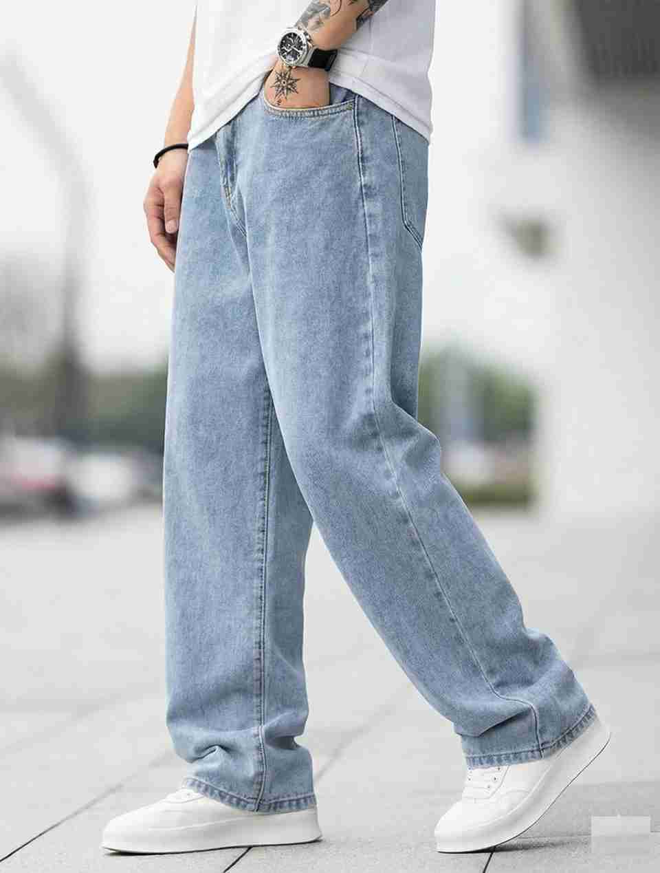 METRONAUT Men Relaxed Fit Mid Rise Light Blue Jeans - Image 7