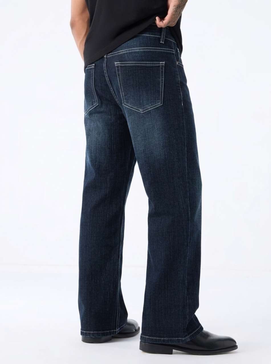 SORELL Men Boot-Leg Mid Rise Dark Blue Jeans - Image 5