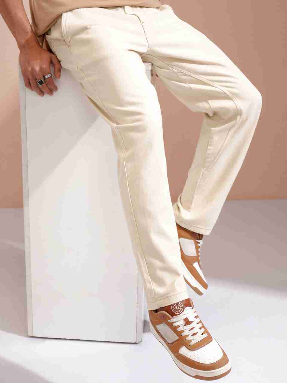 HIGHLANDER Men Beige Mid Rise Relaxed Fit Jeans - Image 7