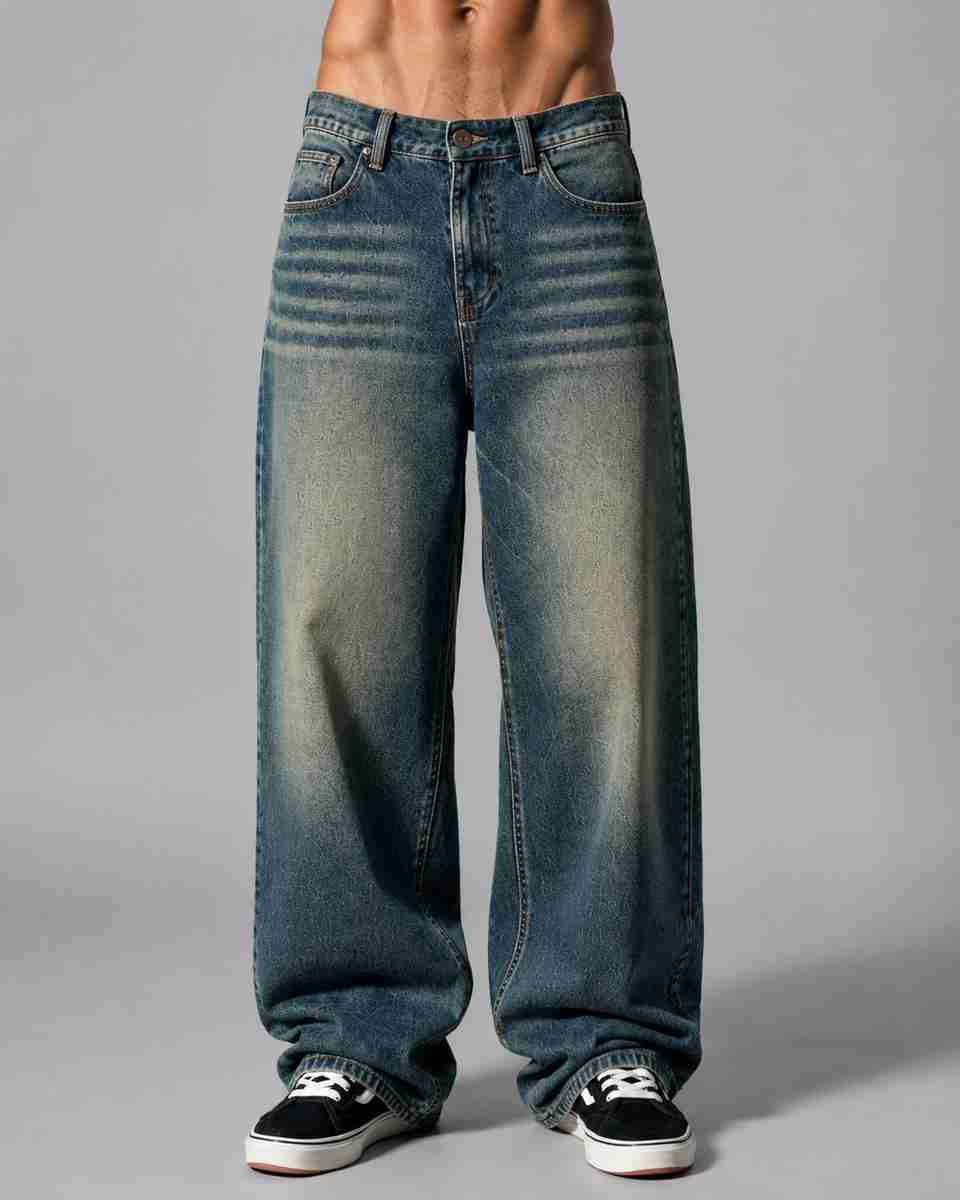 Pratyaya Men Green Baggy Fit Jeans - Image 7