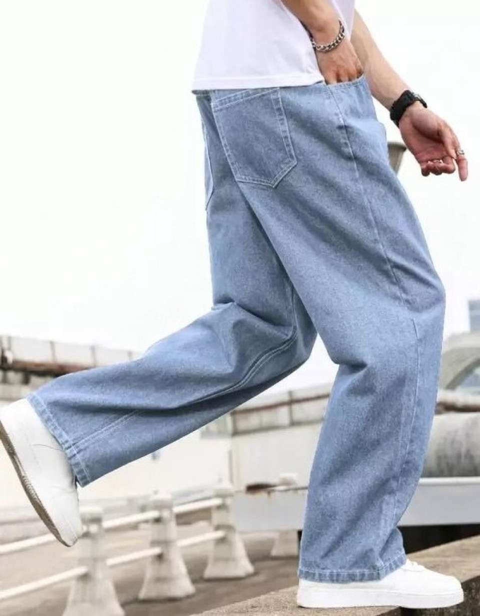 ARTVISION Men Loose Fit Mid Rise Light Blue Jeans - Image 7