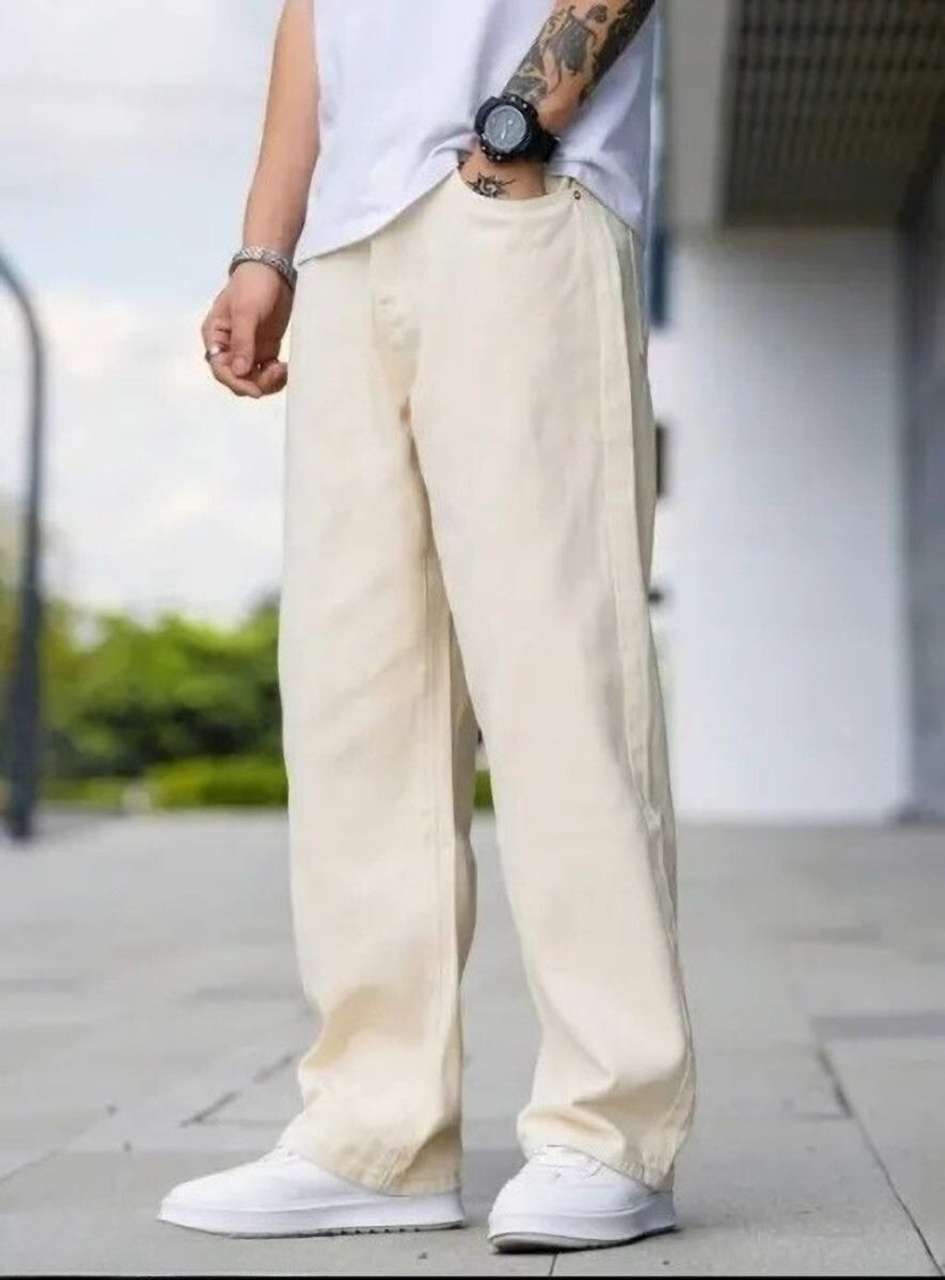 MWFASHION Men Beige Loose Fit High Rise Jeans - Image 7
